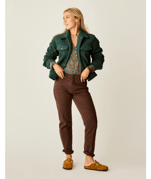 Carve Designs Rhea Boucle Trucker Jacket-Pine