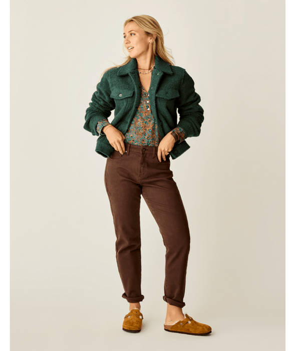 Carve Designs Rhea Boucle Trucker Jacket-Pine
