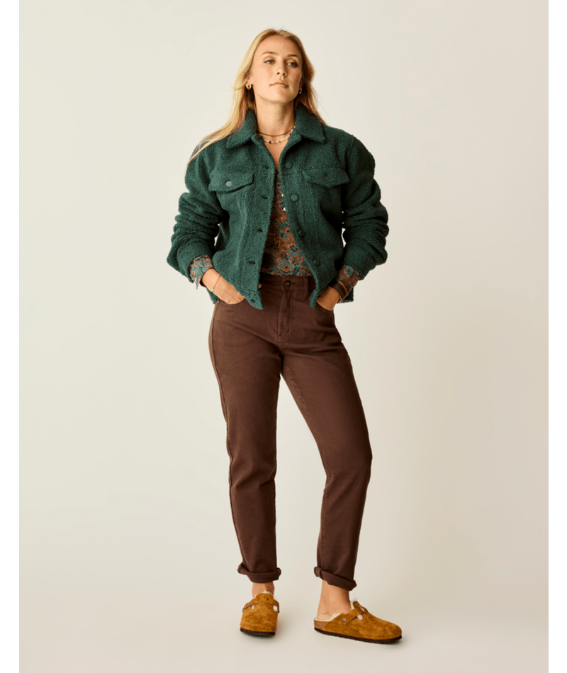 Carve Designs Rhea Boucle Trucker Jacket-Pine