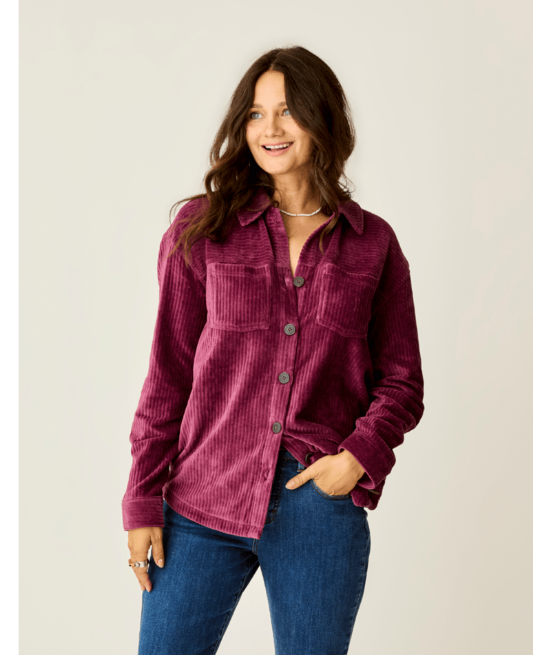 Carve Designs Hudson Stretch Cord Shacket-Nirvana