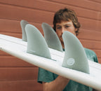 True Ames John Simon Type 1 Fiberglass Quad Fin Set-Smoke