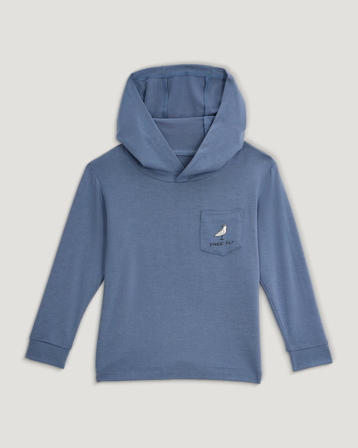 Free Fly Toddler Bamboo Shade Graphic Hooded Sweatshirt-Born To Roam Pacific Blue