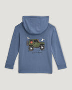 Free Fly Toddler Bamboo Shade Graphic Hooded Sweatshirt-Born To Roam Pacific Blue