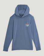 Free Fly Boys Bamboo Shade Graphic Hooded Sweatshirt-Born To Roam Pacific Blue