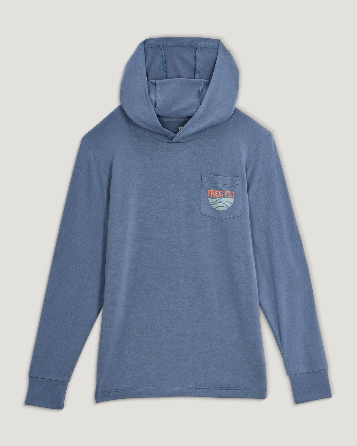 Free Fly Boys Bamboo Shade Graphic Hooded Sweatshirt-Born To Roam Pacific Blue