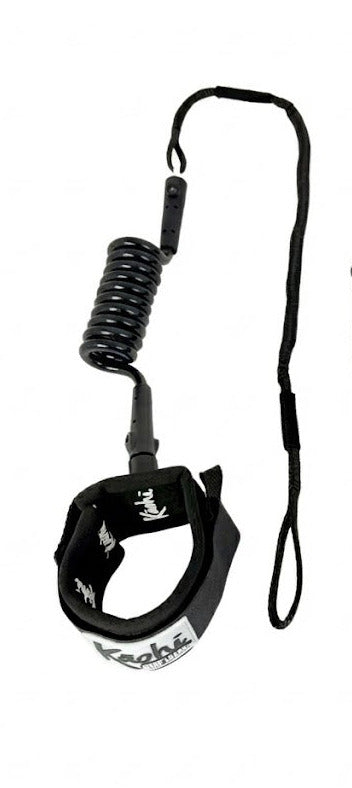 Kaohi Inviz Hybrid Ankle Leash-Black-3.5' + 20" x 8mm