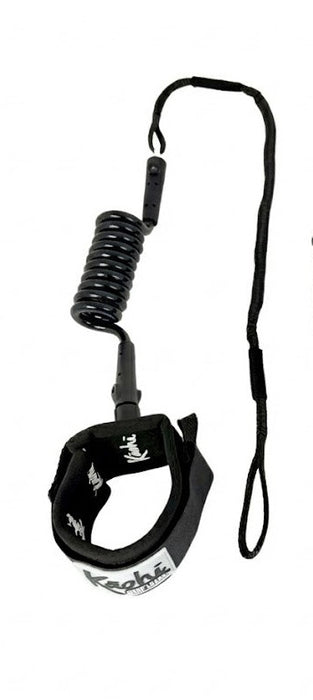 Kaohi Inviz Hybrid Ankle Leash-Black-3.5' + 20" x 7mm
