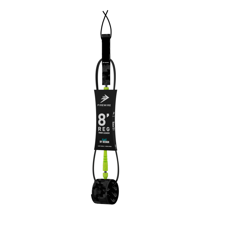 Firewire All Day Leash-Black/Yellow-8' x 7mm