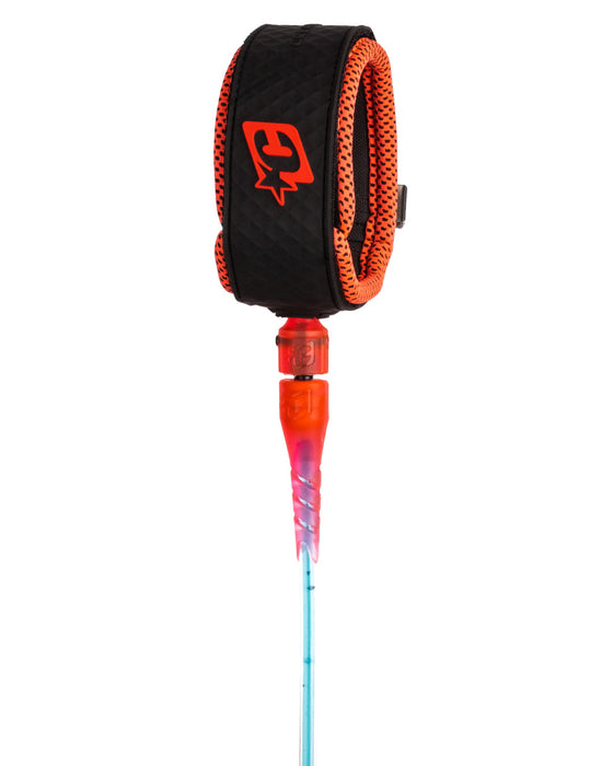 Creatures Comp Leash-Fluro Blue Speckle Fluro Red Black-6'0"