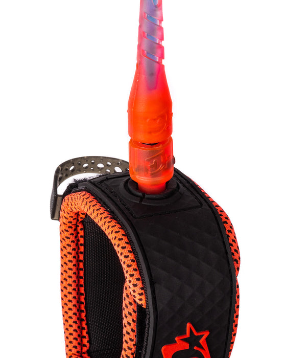 Creatures Comp Leash-Fluro Blue Speckle Fluro Red Black-6'0"