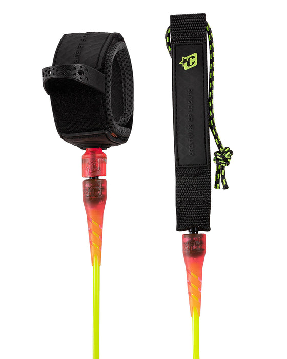 Creatures Grom Lite Leash-Lime Pink Black-5'
