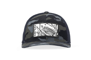 Bajio Large Mouth Patch Hat-Black Camo/Black
