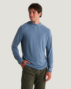 Free Fly Bamboo Lightweight Hooded L/S Shirt-Pacific Blue