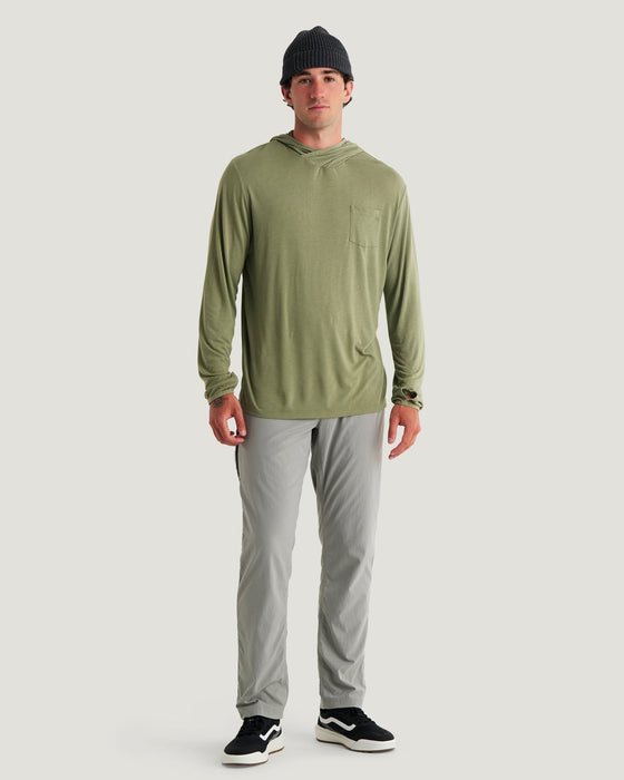 Free Fly Bamboo Lightweight Hooded L/S Shirt-Oil Green
