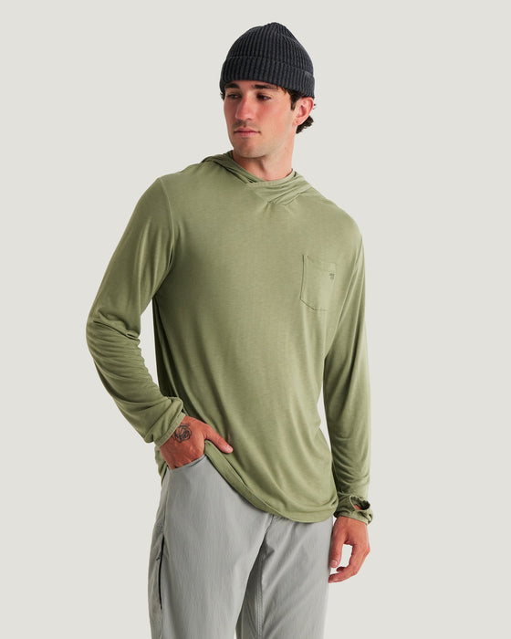 Free Fly Bamboo Lightweight Hooded L/S Shirt-Oil Green