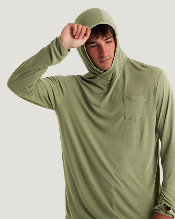 Free Fly Bamboo Lightweight Hooded L/S Shirt-Oil Green