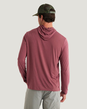 Free Fly Bamboo Lightweight Hooded L/S Shirt-Plum— Alternate View
