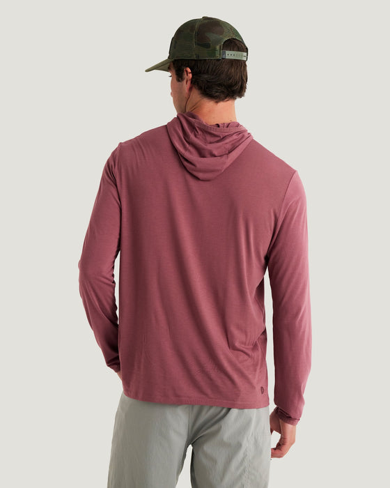 Free Fly Bamboo Lightweight Hooded L/S Shirt-Plum