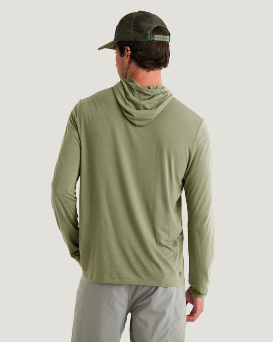 Free Fly Bamboo Lightweight Hooded L/S Shirt-Oil Green