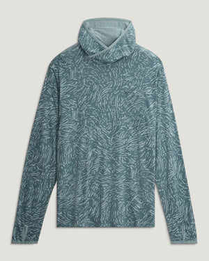 Free Fly Bamboo Lightweight Hooded Sun Shirt-Tidal Flow Print Stormy Sea