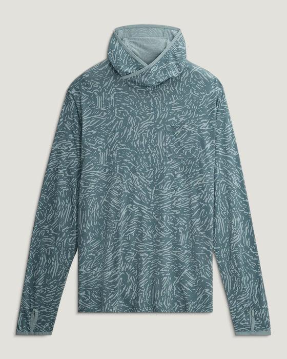 Free Fly Bamboo Lightweight Hooded Sun Shirt-Tidal Flow Print Stormy Sea
