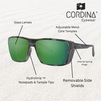 Cordina Lowlander Glass Sunglasses-Matte Tort/Grey Polar