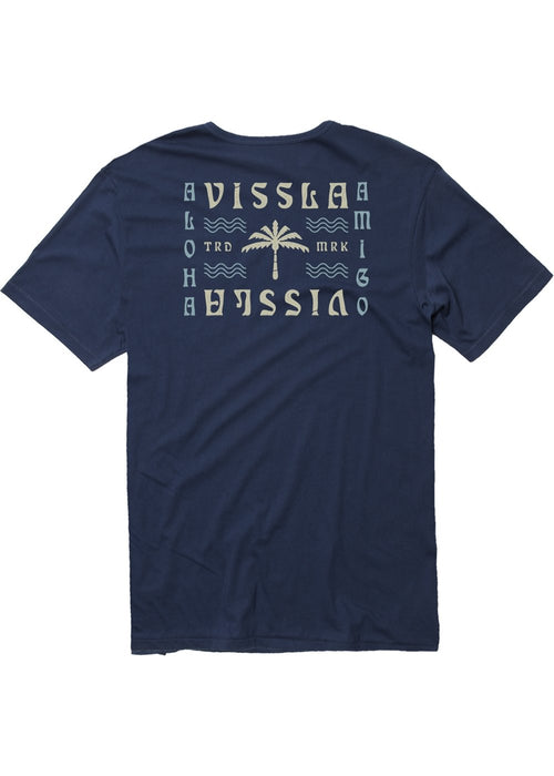 Vissla Amigo Palm Organic Tee-Dark Denim