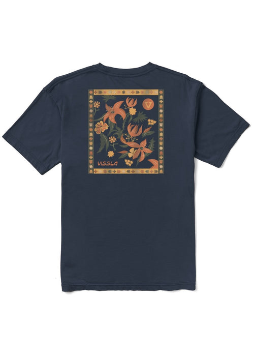 VISSLA☆HIBISCUS HAZE ORGANIC TEE バックプリント 半袖Tシャツ Vissla Hibiscus Haze Organic Tee-Dark Naval — REAL Watersports