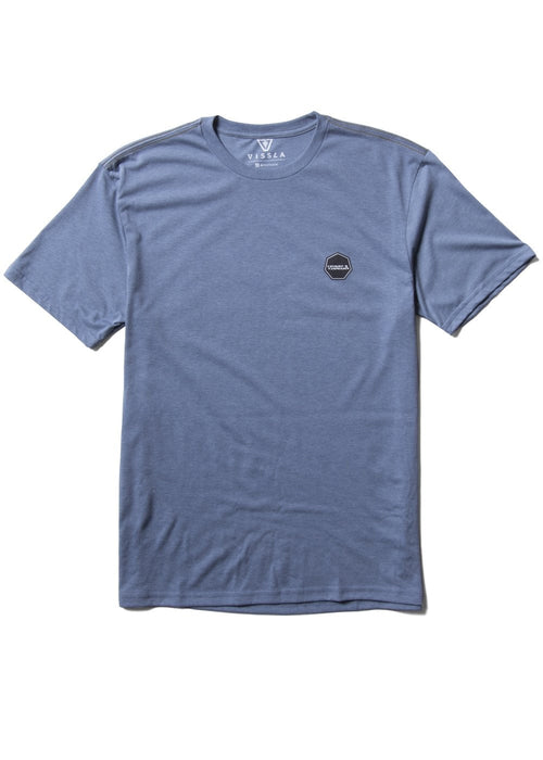 Vissla High Tide  Comp Lite Performance Tee-Harbor Blue Heather