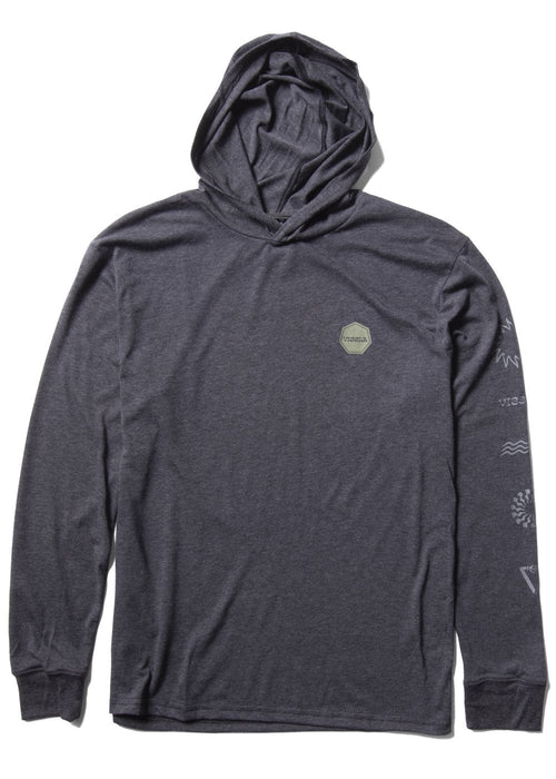 Vissla Lineup Comp Lite Performance L/S Tee-Black Heather