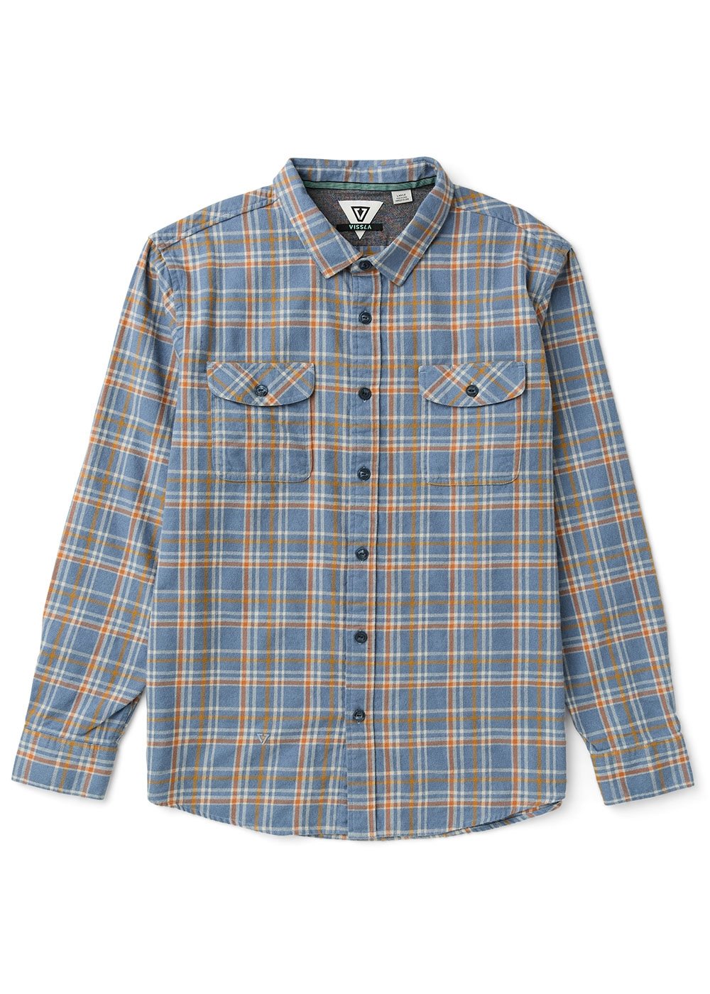 Vissla Central Coast Eco Flannel L/S Shirt-Blue Haze