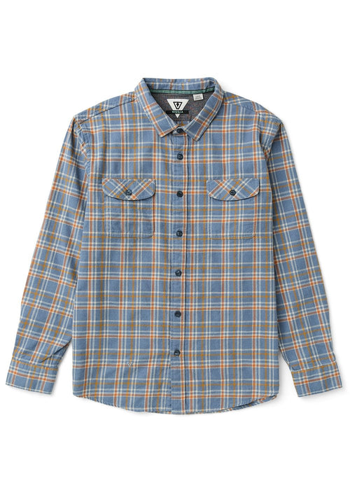 Vissla Central Coast Eco Flannel L/S Shirt-Blue Haze