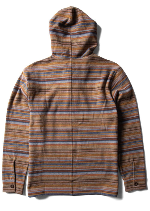 Vissla Descanso Hooded Popover L/S Shirt-Dark Honey