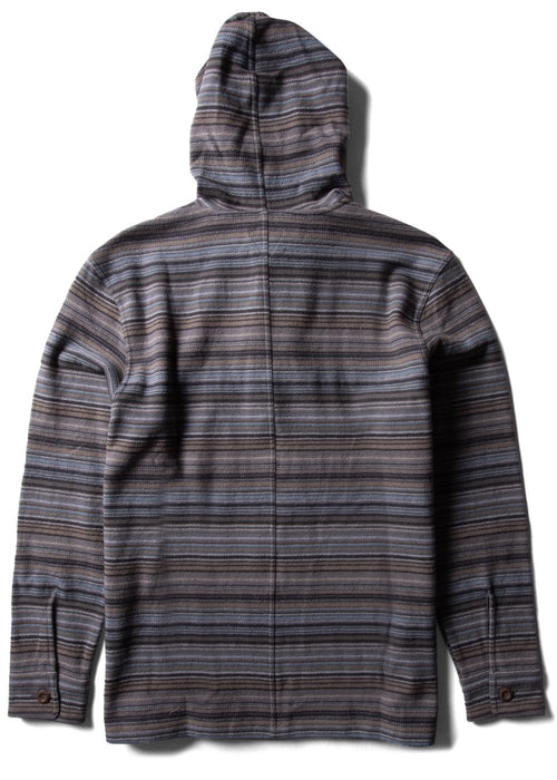 Vissla Descanso Hooded Popover L/S Shirt-Dark Gray