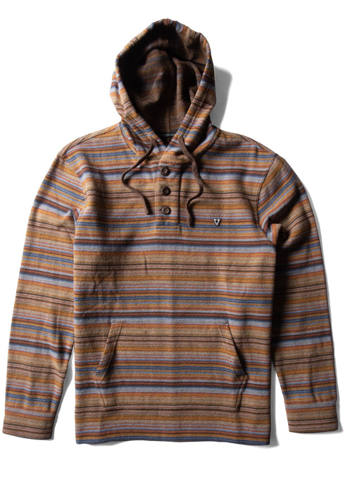 Vissla Descanso Hooded Popover L/S Shirt-Dark Honey