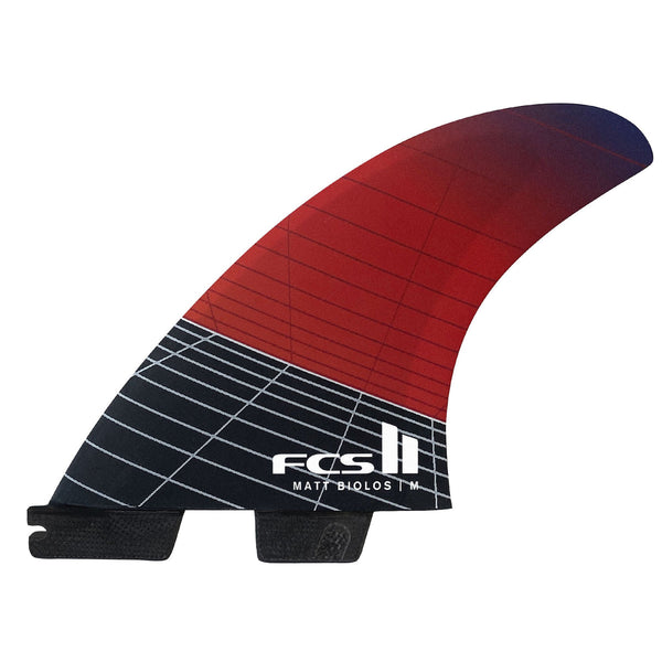 FCS II Matt Biolos PC Carbon Tri/Quad Fin Set-Red-Medium — REAL