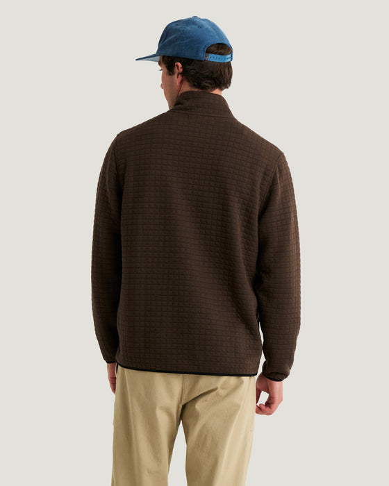 Free Fly Downvalley Quarter Zip Jacket-Heather Dark Brown