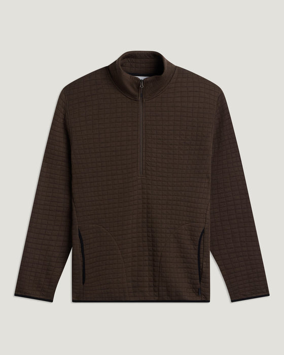 Free Fly Downvalley Quarter Zip Jacket-Heather Dark Brown