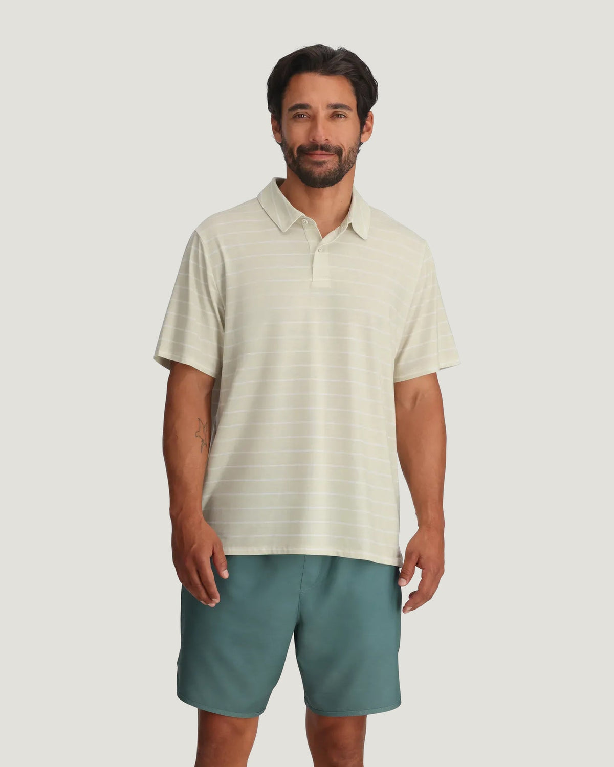 Free Fly Elevate Polo Shirt-Dash Stripe Birch