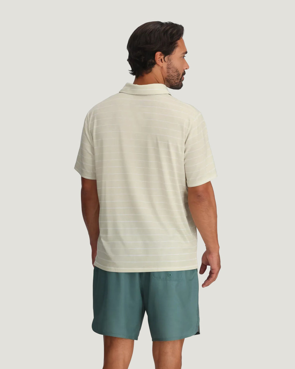 Free Fly Elevate Polo Shirt-Dash Stripe Birch