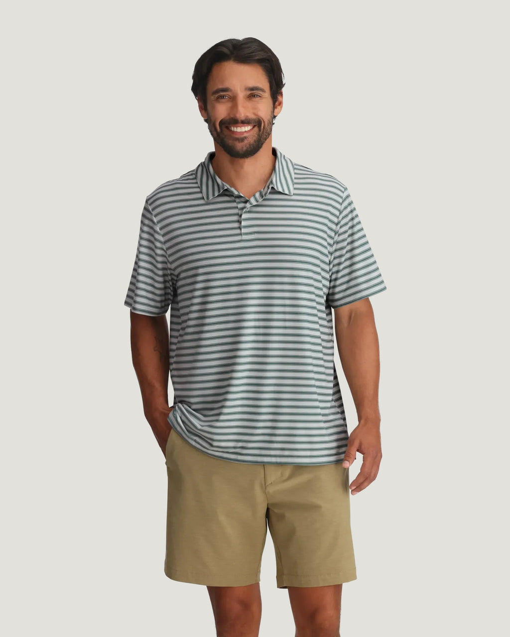 Free Fly Elevate Polo Shirt-Heather Aspen Grey
