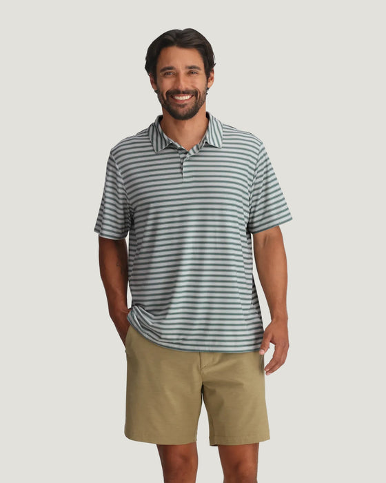 Free Fly Elevate Polo Shirt-Heather Aspen Grey