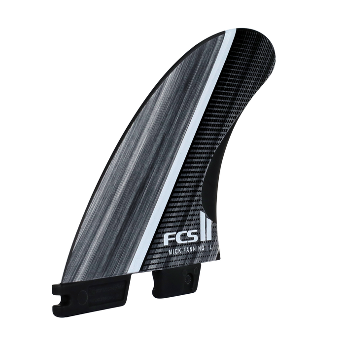 FCS II MF Glass Fibre Fusion Tri Fin Set-Smoke/White-Large — REAL FCS II MF Glass Fibre Fusion Tri Fin Set-Smoke/White-Large — REAL