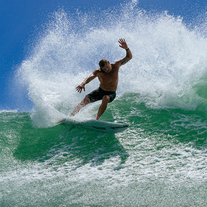 FCS II MF Glass Fibre Fusion Tri Fin Set-Smoke/White-Large