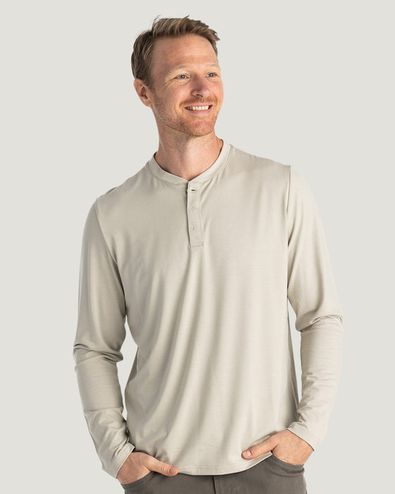 Free Fly Bamboo Flex Henley L/S Shirt-Sandstone