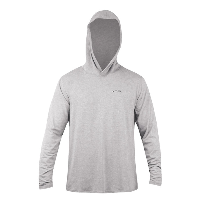 Xcel ThreadX Solid Hooded Pullover L/S Rashguard-Silver