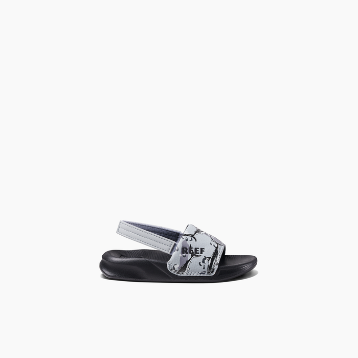 Reef Little One Slide Sandal-Grey Camo Shark
