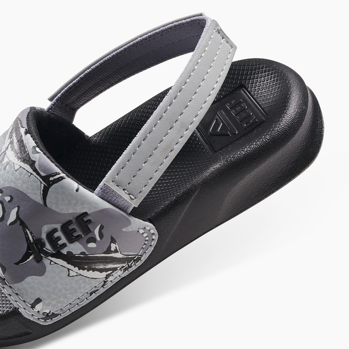 Reef Little One Slide Sandal-Grey Camo Shark