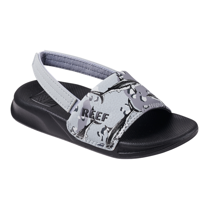 Reef Little One Slide Sandal-Grey Camo Shark