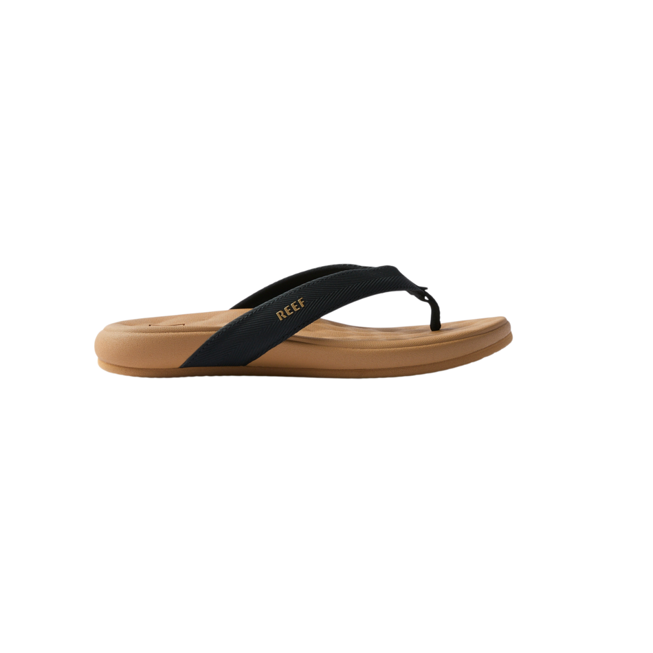 REEF Cushion Melody Sandal-Black/Tan